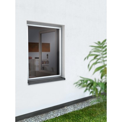 Zaščitna mreža proti mrčesu z magnetnim okvirjem za okna 110 cm x 130 cm bela