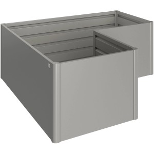 Biohort Kovinska visoka greda L kremenovo siva-kovinska 201 cm x 201 cm x 77 cm