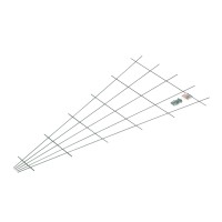 Pahljačast špalir 150 cm x 75 cm Zelen
