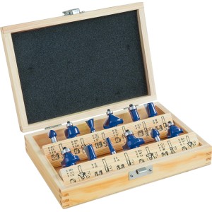 LUX-TOOLS Komplet za rezkalnik za površinsko obdelavo 12-delni