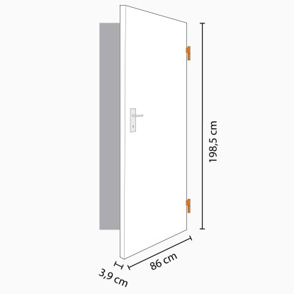 Sobna vrata CPL Hrast srebrna imitacija (GLN38) 86 cm x 198,5 cm desna