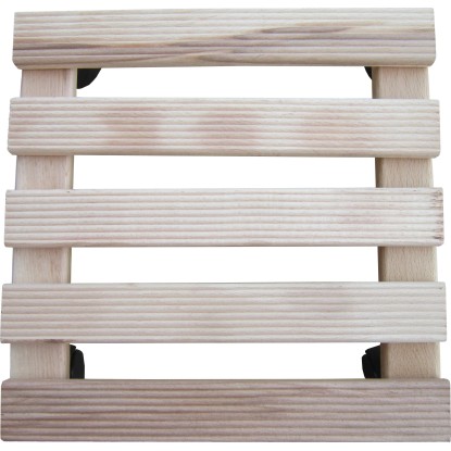 Kvadraten premičen podstavek za rastline iz bukovega lesa rebrast 30 cm x 30 cm