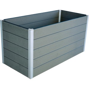 Visoka greda iz WPC svetlo siva 75 cm x 150 cm x 70 cm