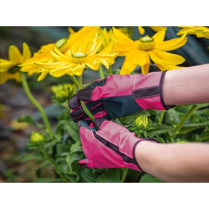 Rokavice za floristiko s PVC-čepki rožnate vel. 7