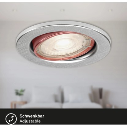Briloner LED vgradna svetilka 3-delni komplet GU10 aluminij Ø 8,6 cm vrtljiva