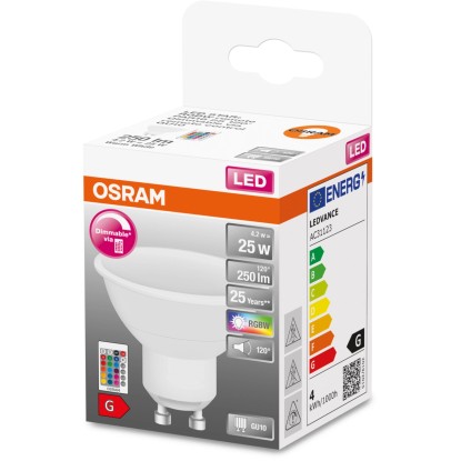 Osram LED-sijalka GU10 4,2 W toplo bela 250 lm EEK: G 5,6 x 5 cm (V x Ø)