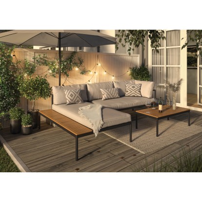 Sedežna garnitura Lankin 3-delna iz aluminija antracitno bež 230 x 170 cm