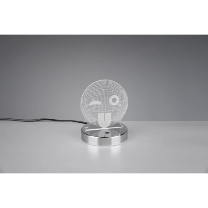 LED namizna svetilka Smiley chrome 1-plamenska 3,2 W