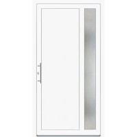PVC vhodna vrata K011 bela 110 cm x 210 cm levo
