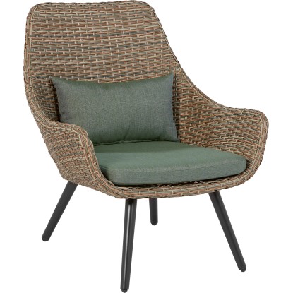 Komplet balkonskega pohištva Aliceville 3-delni poliratan zeleno-siva