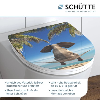 WC-deska Schütte Happy Elephant duroplast avtomatsko spuščanje hitro odpenjanje