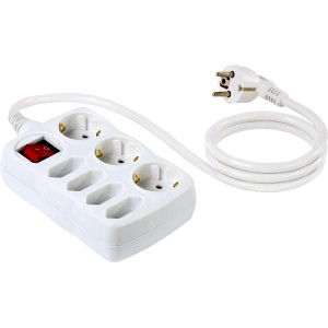 Podaljšek z vtičnicami DUO H05VV-F 3G1,5 bel 1,4 m