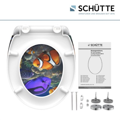 WC-deska Schütte Sea Life duroplast avtomatsko spuščanje hitro odpenjanje