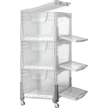 Eurobox-System Zaboj Tauro Flap Side 40 x 30 x 22 cm prozorni