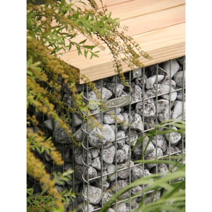 Gabionska klop velika 150 cm x 54 cm x 50 cm