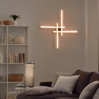 Brilo LED-stropna svetilka Rey 4-plamenska Črna