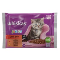 Whiskas Mokra hrana za mačje mladiče Junior mesni izbor 4 x 85 g
