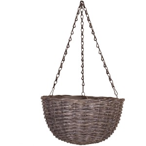 Viseče svetilo iz vrbovja Ø 30 cm x 16 cm sive barve