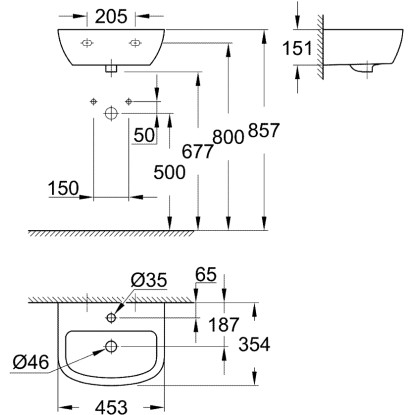 Grohe Umivalnik za roke keramika 45 cm bela