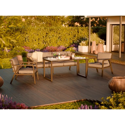 Sedežni in jedilni komplet Tamworth 4-delni aluminij antracitno siva