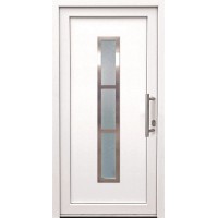 PVC vhodna vrata 110 cm x 210 cm K014 desno bela