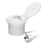 Orno Vgradna namizna vtičnica 2 USB vhoda z 1,8 m kablom bela
