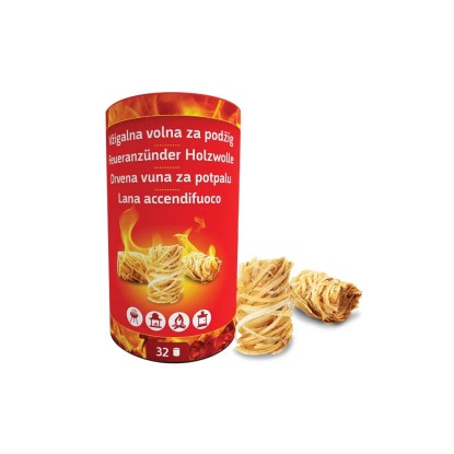 Lesna volna za podžig v kartonski tubi 32 kosov