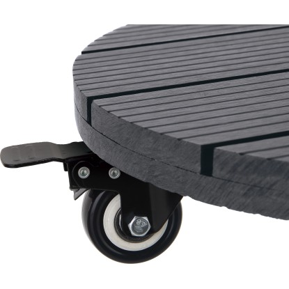 Voziček za rastline WPC antracitni rebrasta površina okrogli