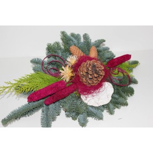 Nagrobni aranžma Nobilis Erika, pribl. 70 cm, barva robide