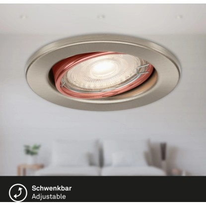 Briloner LED vgradna svetilka 3-delni komplet GU10 mat nikelj Ø 8,6 cm vrtljiva