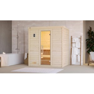 Weka Savna iz masivnega lesa Bergen Steklena vrata 198 x 148 x 203