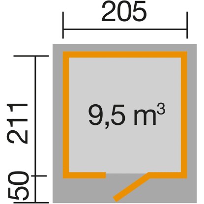 Weka Lesena vrtna hiška wekaLine 172 Vel. 1 Antracit 205 cm x 211 cm