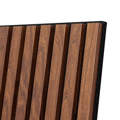 Akustični panel MDF oreh/črni filc 60 x 2,1 x 60,5 cm