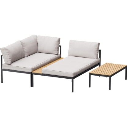 Sedežna garnitura Lankin 3-delna iz aluminija antracitno bež 230 x 170 cm