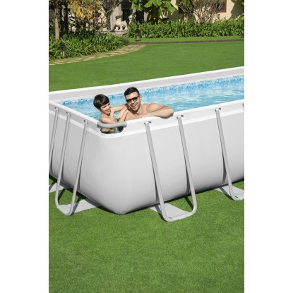 Bestway Komplet za bazen z jeklenim ogrodjem 5,49 m x 2,74 m x 1,22 m Pravokoten