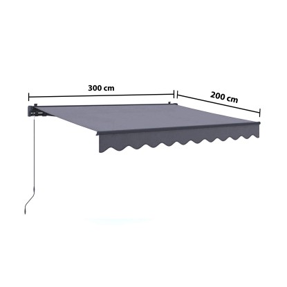 Markiza s pregibnimi rokami Aventura 300 cm x 200 cm Barva antracita