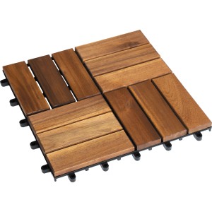 Ploščica na klik iz akacijevega lesa 30 cm x 30 cm 6 kosi