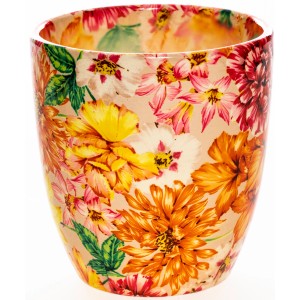 Orbis Keramični lonec Nova bež s pisanimi cvetlicami 13 cm