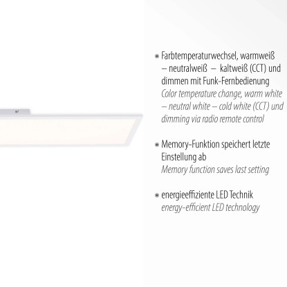 LED stropna svetilka z zatemnitvijo 100 cm x 25 cm bela