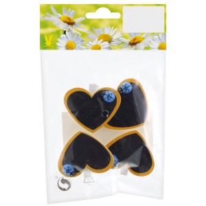 Okrasna lesena sponka s srcem 5 cm črno-oranžna