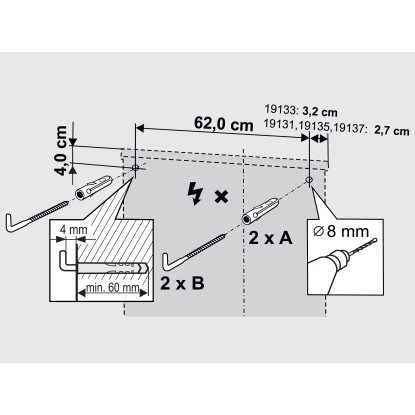 Jokey Omarica z ogledalom Funa LED 68 cm x 60 cm x 22 cm bela