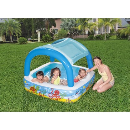 Bestway Otroški bazen Canopy Play s streho 140 cm x 140 cm