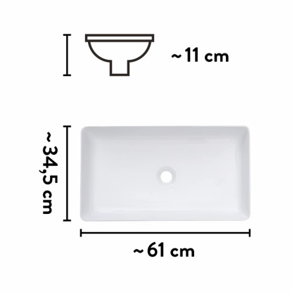 baliv Nasadni umivalnik WBA-7090 61 cm x 34,5 cm