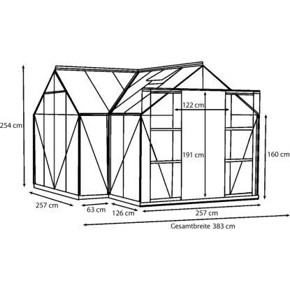 Vitavia rastlinjak Sirius ESG 3 mm Smaragden 13 m² s temeljem
