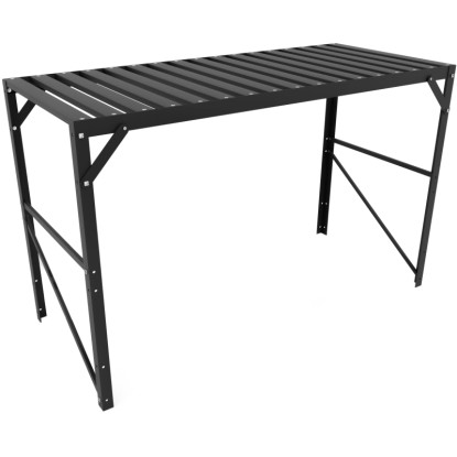 Vitavia aluminijasta miza z 1 odlagalno površino 121 cm x 54 cm x 76 cm Črna