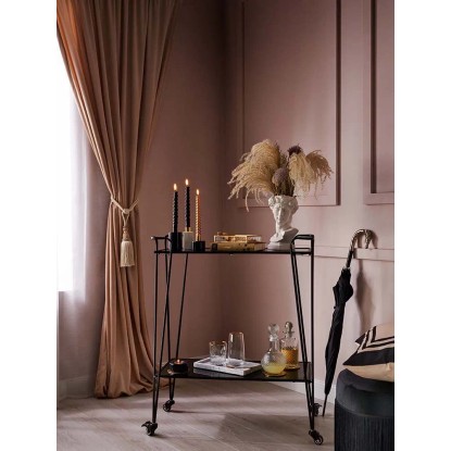 Marmorni svečnik Modern Antique 4,5 cm x 4,5 cm x 10 cm Črno-zlat