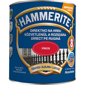 Hammerite Sijajni lak za kovino Smooth rdeča 2,5 l