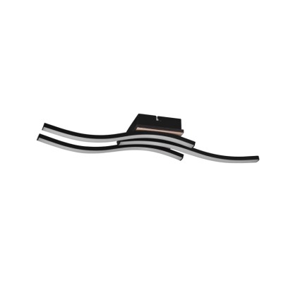 Reality Stropna LED-svetilka Route 3-plamenska črna mat 56 cm x 12 cm