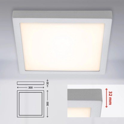 Briloner LED stropna in stenska svetilka Fire mat krom. 21 W topla bela 30x30 cm