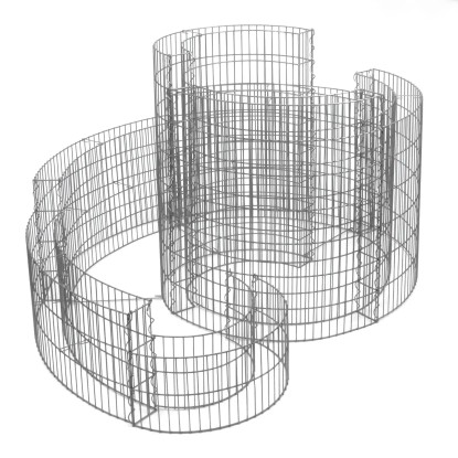 Bellissa Gabionen Zeliščna spirala zelena zelišča okrogla pocink. 140x110x80 cm